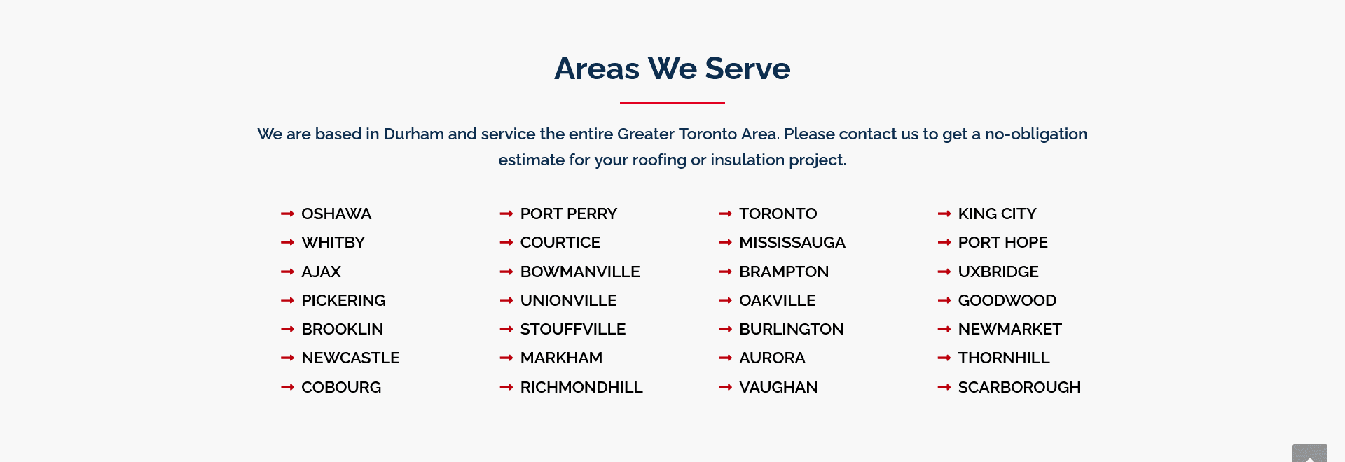 Areas we serve graphic showing Local SEO on a website